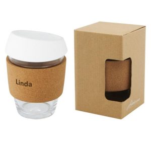 Glass Tumbler with white lid